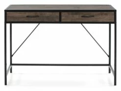 Bureau Tulum Noir,Table Pour PC, 2 Tiroirs, Style Industriel, 110 Cm Longueur -mobilier de bureau Shop meuble bureau 10762113