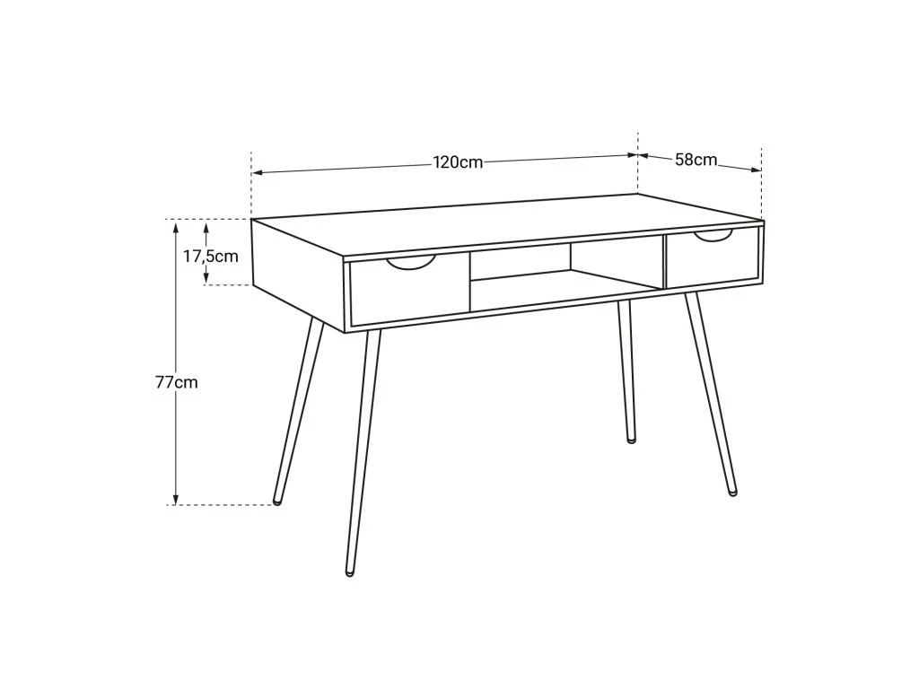 Bureau Scandinave Bois, Tiroirs Blancs BJORN - HAPPY GARDEN 5 Bureau Scandinave Bois, Tiroirs Blancs BJORN - HAPPY GARDEN – Image 5