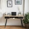 Bureau Scandinave Bois, Tiroirs Noirs BJORN - HAPPY GARDEN