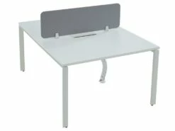 Bureau Bench 2 Personnes - Blanc - L120 Cm - Avec Séparateur - DOWNTOWN -mobilier de bureau Shop meuble bureau 10897565