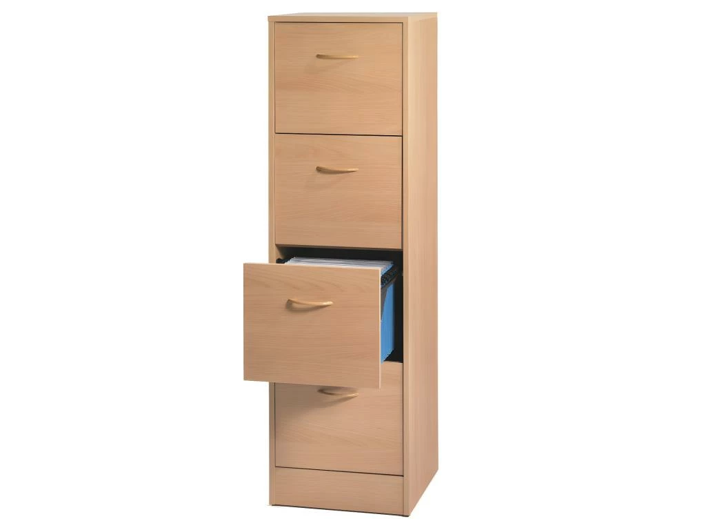 Classeur à Dossiers Suspendus 4 Tiroirs Hêtre - TIRSUS 3 Classeur à Dossiers Suspendus 4 Tiroirs Hêtre - TIRSUS – Image 3