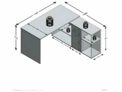 Bureau D'Angle Modulable Avec Caisson, Tiroir Et Étagères De Rangements - Lex 9 Bureau D'Angle Modulable Avec Caisson, Tiroir Et Étagères De Rangements - Lex -mobilier de bureau Shop meuble bureau 11452763