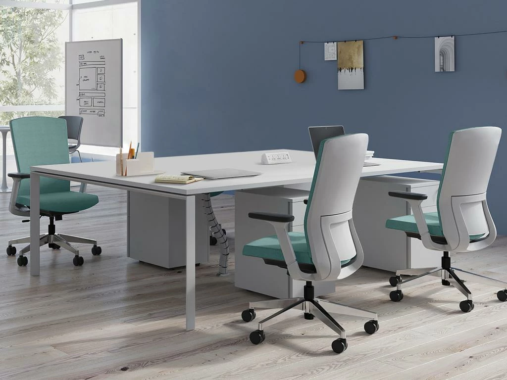 Bureau Bench 4 Personnes - Blanc - L120 Cm - DOWNTOWN 2 Bureau Bench 4 Personnes - Blanc - L120 Cm - DOWNTOWN – Image 2