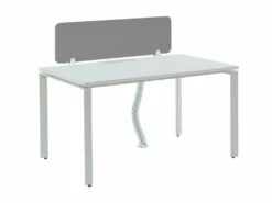 Bureau Professionnel 1 Personne - Blanc - L120 Cm - Avec Séparateur - DOWNTOWN