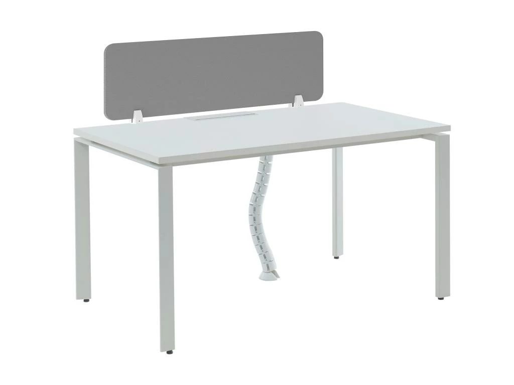 Bureau Professionnel 1 Personne - Blanc - L120 Cm - Avec Séparateur - DOWNTOWN 1 Bureau Professionnel 1 Personne - Blanc - L120 Cm - Avec Séparateur - DOWNTOWN
