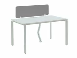 Bureau Professionnel 1 Personne - Blanc - L140 Cm - Avec Séparateur - DOWNTOWN