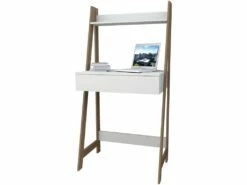 Bureau Secrétaire Blanc Et Châtaignier -mobilier de bureau Shop meuble bureau 12290801