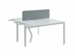 Extension Pour Bureau Bench 2 Personnes - Blanc - L120 Cm - Avec Séparateur - DOWNTOWN