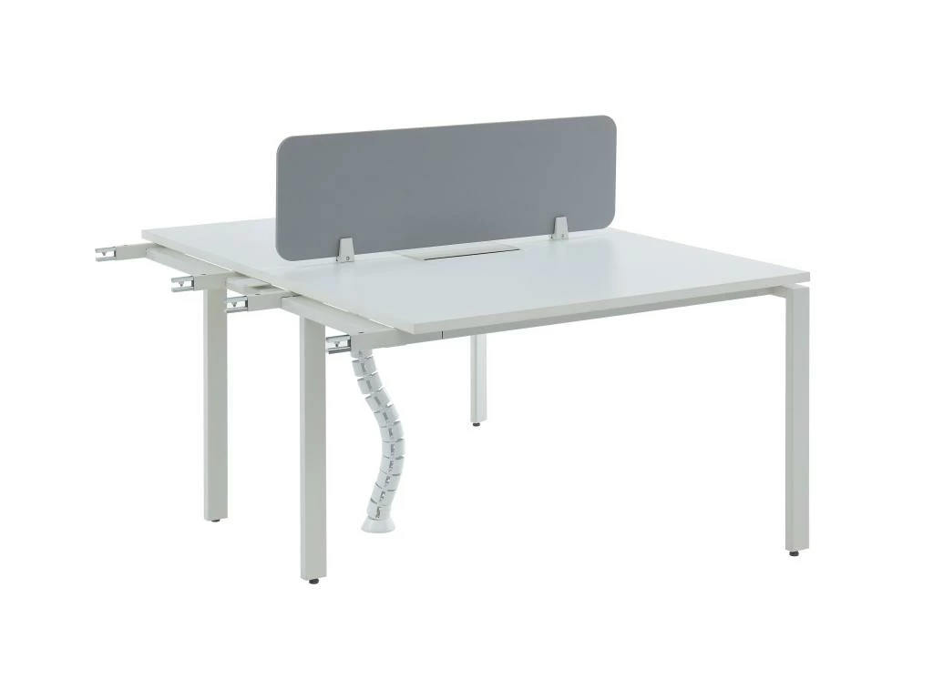 Extension Pour Bureau Bench 2 Personnes - Blanc - L120 Cm - Avec Séparateur - DOWNTOWN 1 Extension Pour Bureau Bench 2 Personnes - Blanc - L120 Cm - Avec Séparateur - DOWNTOWN