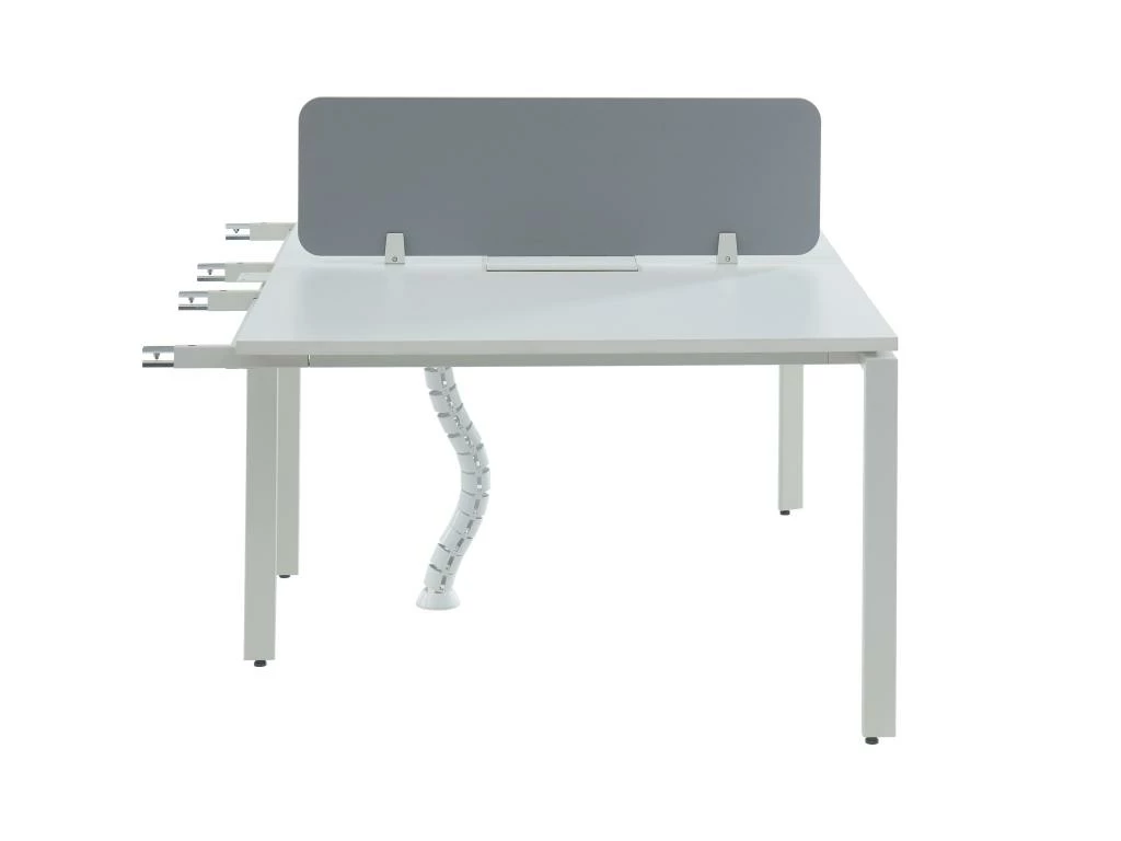Extension Pour Bureau Bench 2 Personnes - Blanc - L120 Cm - Avec Séparateur - DOWNTOWN 4 Extension Pour Bureau Bench 2 Personnes - Blanc - L120 Cm - Avec Séparateur - DOWNTOWN – Image 4