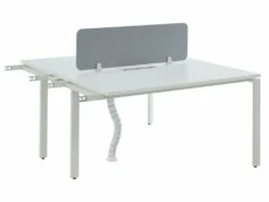 Extension Pour Bureau Bench 2 Personnes - Blanc - L140 Cm - Avec Séparateur - DOWNTOWN