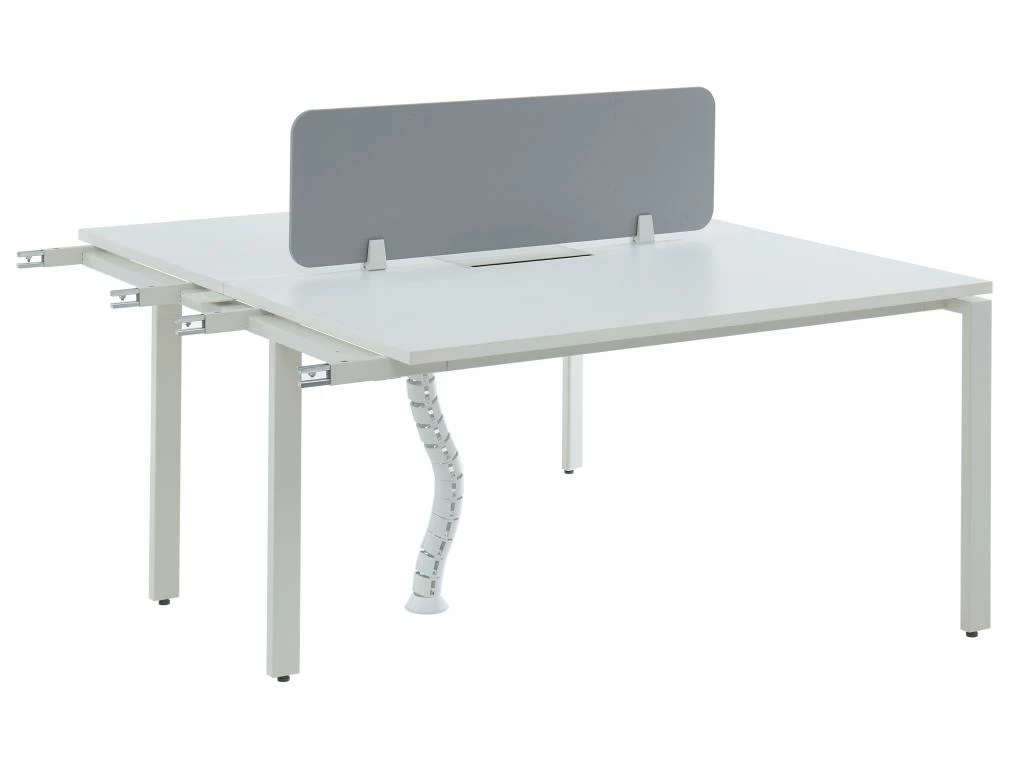 Extension Pour Bureau Bench 2 Personnes - Blanc - L140 Cm - Avec Séparateur - DOWNTOWN 1 Extension Pour Bureau Bench 2 Personnes - Blanc - L140 Cm - Avec Séparateur - DOWNTOWN