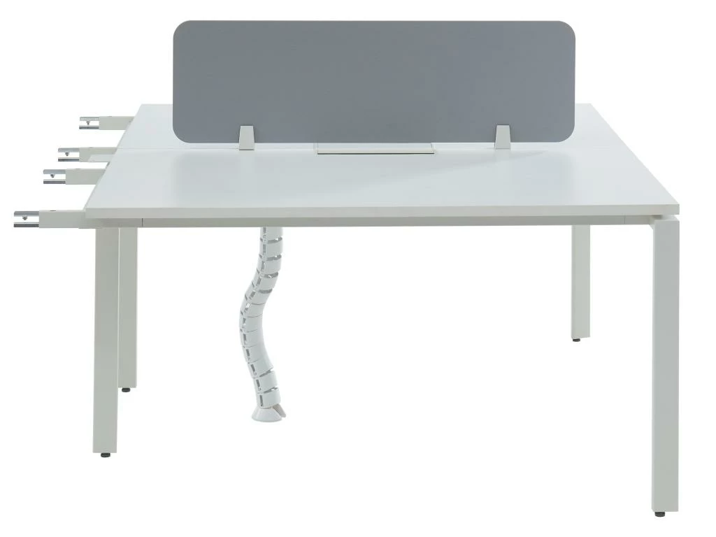 Extension Pour Bureau Bench 2 Personnes - Blanc - L140 Cm - Avec Séparateur - DOWNTOWN 2 Extension Pour Bureau Bench 2 Personnes - Blanc - L140 Cm - Avec Séparateur - DOWNTOWN – Image 2