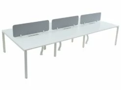 Bureau Bench 6 Personnes - Blanc - L120 Cm - Avec Séparateurs - DOWNTOWN -mobilier de bureau Shop meuble bureau 12333065
