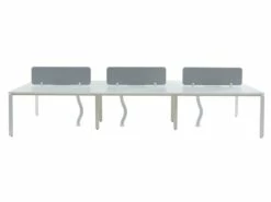 Bureau Bench 6 Personnes - Blanc - L140 Cm - Avec Séparateurs - DOWNTOWN -mobilier de bureau Shop meuble bureau 12333079