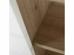 Bureau D'angle 139 Cm Finition Chêne Et Blanc Laqué 3 Tiroirs - ETHEL -mobilier de bureau Shop meuble bureau 12339395