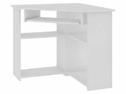 SEVAN - Bureau Informatique D'angle - 80x74x80 Cm - Support Clavier + Niche Imprimante - Mobilier Bureau Télétravail