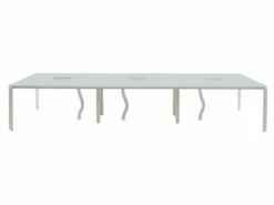 Bureau Bench 6 Personnes - Blanc - L120 Cm - DOWNTOWN -mobilier de bureau Shop meuble bureau 12396477