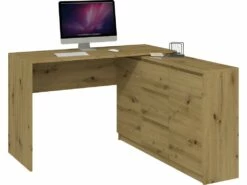 TAMEA | Bureau D'angle Avec Commode Bureau/chambre | Dimensions Bureau : 76x120x50 + Commode : 75x120x30 | Meuble Gain De Place -mobilier de bureau Shop meuble bureau 12446975