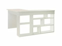 Bureau D'angle Avec Rangements - Coloris : Blanc - LILEUL -mobilier de bureau Shop meuble bureau 12461261