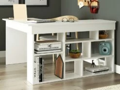 Bureau D'angle Avec Rangements - Coloris : Blanc - LILEUL -mobilier de bureau Shop meuble bureau 12461293