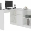 KERESTE | Bureau Informatique D'angle Modulable + Commode 120x126x79 Cm | Table Ordinateur
