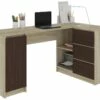 BALAUR | Bureau Informatique D'angle Contemporain 155x85x77cm | 3 Tiroirs + Grandes Niches | Table Ordinateur Multi-rangements