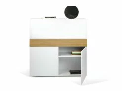 Bureau FOCUS - Blanc Et Chêne Naturel - TEMAHOME -mobilier de bureau Shop meuble bureau 12515493