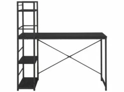 Table De Bureau Pour PC Avec Bibliothèque Bois Noir Métal Moderne -mobilier de bureau Shop meuble bureau 12520037