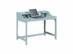 GLASCA - Bureau En Pin Vert D'Eau Avec Compartiments -mobilier de bureau Shop meuble bureau 12601905