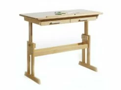 Bureau Enfant écolier Junior OLIVIA Table à Dessin Réglable En Hauteur Et Pupitre Inclinable Avec 2 Tiroirs En Pin Massif Hêtre -mobilier de bureau Shop meuble bureau 12851037