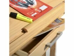 Bureau Enfant écolier Junior OLIVIA Table à Dessin Réglable En Hauteur Et Pupitre Inclinable Avec 2 Tiroirs En Pin Massif Hêtre -mobilier de bureau Shop meuble bureau 12851039