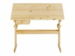 Bureau Enfant écolier Junior FLEXI Table à Dessin Réglable En Hauteur Et Pupitre Inclinable Avec 1tiroir En Pin Massif Vernis Nature -mobilier de bureau Shop meuble bureau 12851107