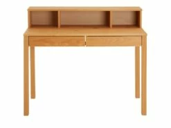 Bureau LENNOX Avec Rangement 2 Tiroirs Et 3 Niches, En Pin Massif Lasuré Brun -mobilier de bureau Shop meuble bureau 12851127