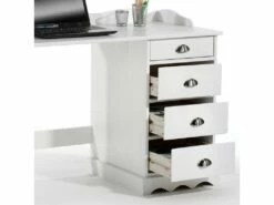 Bureau SANDRINE Multi Rangements 5 Tiroirs Et 1 Placard Avec Corniche En Pin Massif Lasuré Blanc 6 Bureau SANDRINE Multi Rangements 5 Tiroirs Et 1 Placard Avec Corniche En Pin Massif Lasuré Blanc -mobilier de bureau Shop meuble bureau 12851147