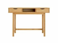 Bureau SALSA Avec Rangement 2 Tiroirs Et 1 Niche, En Pin Massif à La Finition Teintée Et Cirée -mobilier de bureau Shop meuble bureau 12851215