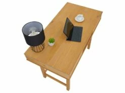 Bureau SALSA Avec Rangement 2 Tiroirs Et 1 Niche, En Pin Massif à La Finition Teintée Et Cirée -mobilier de bureau Shop meuble bureau 12851219