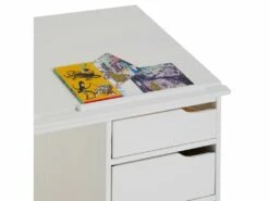 Bureau Enfant écolier Junior EMMA Pupitre Inclinable Avec 4 Tiroirs En Pin Massif, Lasuré Blanc -mobilier de bureau Shop meuble bureau 12851327