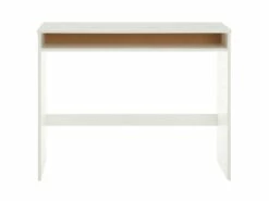 Bureau ALICE Table De Travail Avec 1 Niche De Rangement Sous Le Plateau, En Pin Massif Lasuré Blanc -mobilier de bureau Shop meuble bureau 12851339
