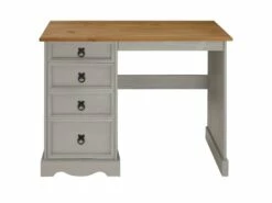 Bureau RAMON Avec Rangement 4 Tiroirs, Style Mexicain, En Pin Massif Lasuré Gris Et Brun 7 Bureau RAMON Avec Rangement 4 Tiroirs, Style Mexicain, En Pin Massif Lasuré Gris Et Brun -mobilier de bureau Shop meuble bureau 12851349