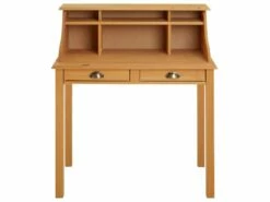 Bureau Secrétaire MARLENE Avec Rangement Sur Plusieurs étagères Et 2 Tiroirs, En Pin Massif Finition Cirée -mobilier de bureau Shop meuble bureau 12851393