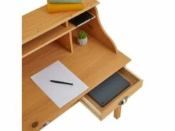 Bureau Secrétaire MARLENE Avec Rangement Sur Plusieurs étagères Et 2 Tiroirs, En Pin Massif Finition Cirée -mobilier de bureau Shop meuble bureau 12851397