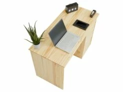 Bureau HUGO Avec Rangement 5 Tiroirs Style Scandinave En Pin Massif à La Finition Naturelle -mobilier de bureau Shop meuble bureau 12851405