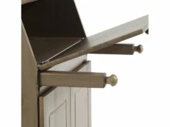 Bureau Secrétaire DAVID Avec Abattant Rangement Plusieurs étagères 2 Portes Et Plan De Travail Rabattable En Pin Massif Lasuré Taupe -mobilier de bureau Shop meuble bureau 12851429