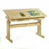 Bureau Enfant écolier Junior OLIVIA Table à Dessin Réglable En Hauteur Et Pupitre Inclinable Avec 2 Tiroirs En Pin Massif Naturel