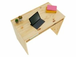 Bureau ALICE Table De Travail Avec 1 Niche De Rangement Sous Le Plateau, En Pin Massif Recouvert D'un Vernis Naturel -mobilier de bureau Shop meuble bureau 12851477