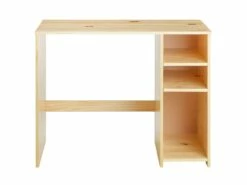 Bureau LIAM Avec Rangement Caisson Avec 2 étagères Réglables En Hauteur, En Pin Massif Recouvetr D'un Vernis Naturel -mobilier de bureau Shop meuble bureau 12851575