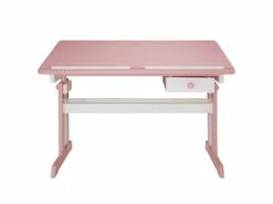 Bureau Enfant écolier Junior FLEXI Table à Dessin Réglable En Hauteur Et Pupitre Inclinable Avec 1 Tiroir En Pin Lasuré Blanc Rose -mobilier de bureau Shop meuble bureau 12851587