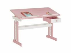Bureau Enfant écolier Junior FLEXI Table à Dessin Réglable En Hauteur Et Pupitre Inclinable Avec 1 Tiroir En Pin Lasuré Blanc Rose -mobilier de bureau Shop meuble bureau 12851589