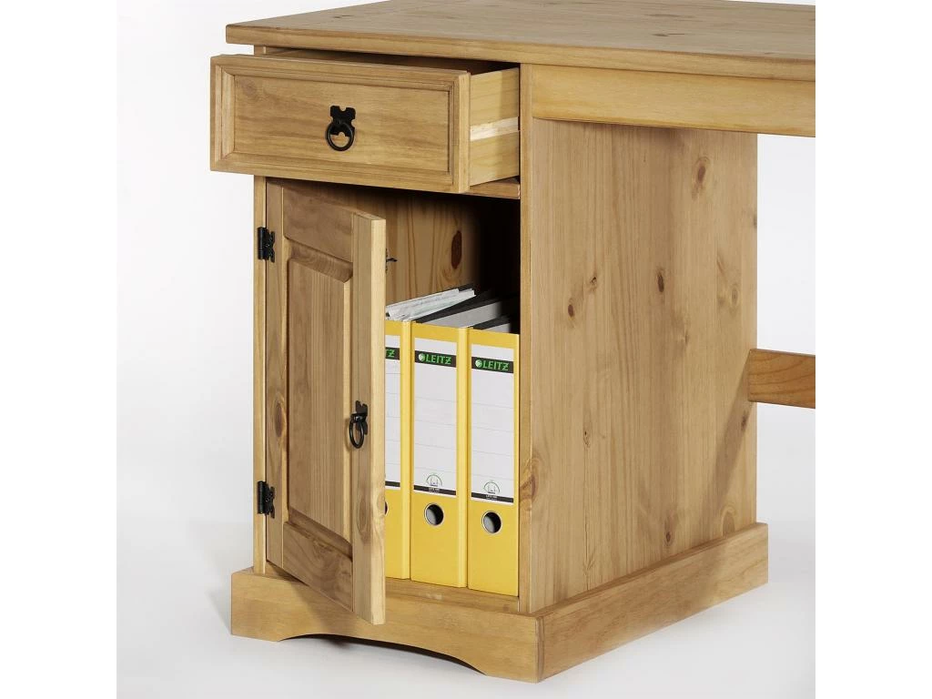 Bureau Multi Rangements TEQUILA Style Mexicain En Pin Massif à La Finition Cirée 4 Bureau Multi Rangements TEQUILA Style Mexicain En Pin Massif à La Finition Cirée – Image 4